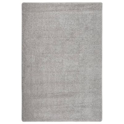 vidaXL Chlpatý koberec bledosivý 140x200 cm protišmykový