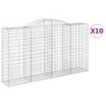 vidaXL Oblúkové gabiónové koše 10ks 300x50x160/180cm pozink. železo