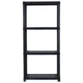 vidaXL Regál so 4 úložnými poličkami čierny 61x30,5x130 cm plastový
