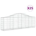 vidaXL Oblúkový gabionový kôš 25 ks 200x30x60/80 cm pozinkované železo