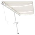 vidaXL Ručne zaťahovacia markíza s LED 600x350 cm krémová