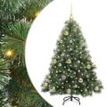 vidaXL Umelý vianočný stromček s 150 LED-i Zelená 120 cm PE a PVC