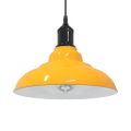 VidaXL Závesná lampa výškovo nastaviteľná E27 lesk žltá Ø 31 cm kov