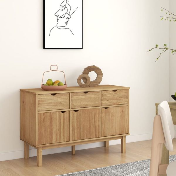 vidaXL Komoda OTTA 114x43x73,5 cm, borovicový masív