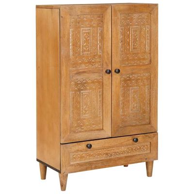 vidaXL Highboard Svetlohnedá 60 x 33 x 100 cm mangový masív