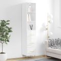 vidaXL Vysoká skrinka biela 34,5x34x180 cm spracované drevo