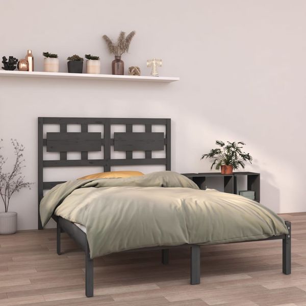 vidaXL Posteľný rám sivý masívne borovicový masív 140x190 cm