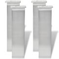 vidaXL Nohy pohovky 4 pcs Strieborná 38 x 38 x 180 mm Železo