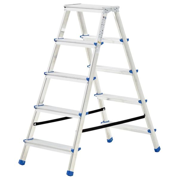 vidaXL 5-stupňový hliníkový obojstranný rebrík 113 cm