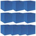 vidaXL Úložné boxy 10 ks, modré 32x32x32 cm, látka