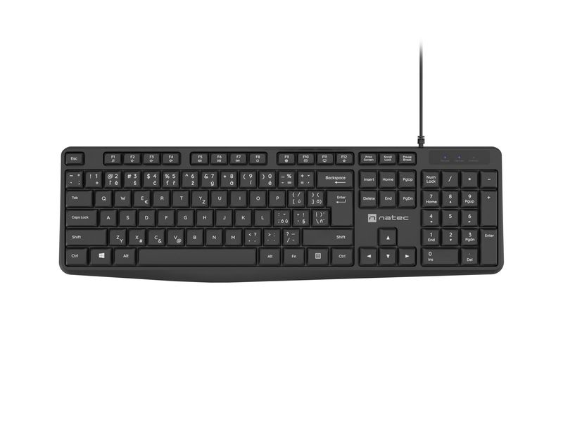 Natec klávesnica Nautilus 2/Drôtová USB/ CZ- SK layout/Čierna
