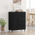 vidaXL Servírovacia skriňa so zásuvkou Čierny dub 69,5 x 34 x 90 cm
