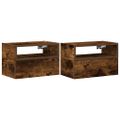 vidaXL Nástenné nočné stolíky 2 ks dymový dub 45x26x28,5 cm