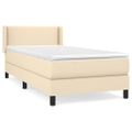 vidaXL Posteľný rám boxsping s matracom krémový 90x200 cm látka