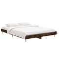 vidaXL Posteľný rám dymový dub 135x190 cm kompozitné drevo
