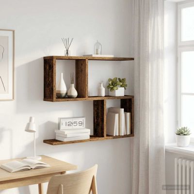 vidaXL Stenná polica Staré drevo 60 x 12 x 50,5 cm Kompozitné drevo