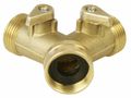 Rozdvojka s ventilom, 3/4", MOSADZ EXTOL-PREMIUM