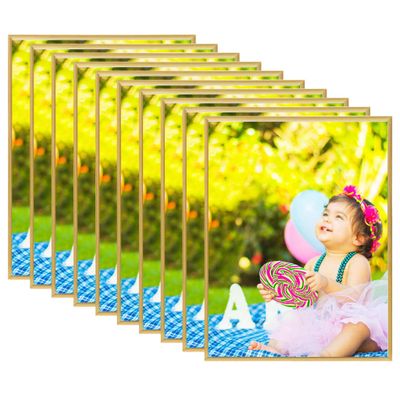 vidaXL Fotorámiky na stenu alebo stôl 10 ks zlaté 20x25 cm MDF