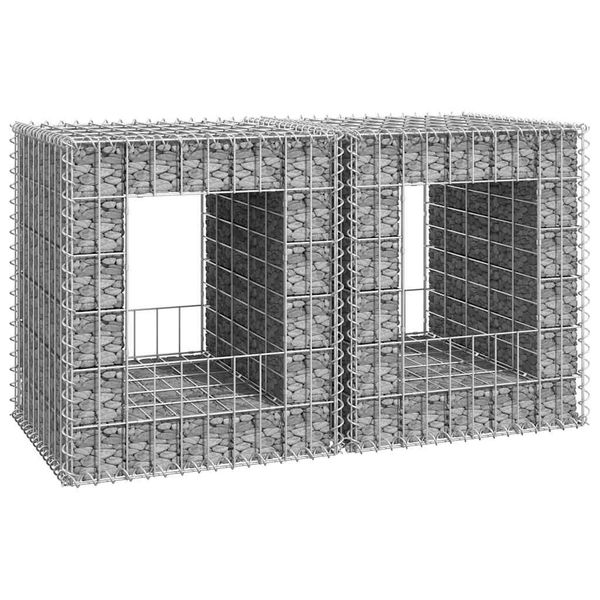 vidaXL Gabiónové koše/stĺpy 2 ks 50x50x60 cm železo
