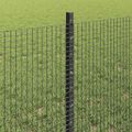 vidaXL Zvarené pletivo s podperami 50 x 0,6 m PVC potiahnutá oceľ Sivá