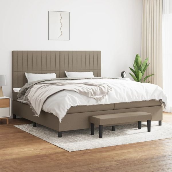vidaXL Boxspring posteľ s matracom sivohnedý 200x200 cm látka