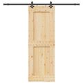 vidaXL Posuvné dvere NARVIK Prírodná a čierna 80 x 210 cm (213,5 cm)