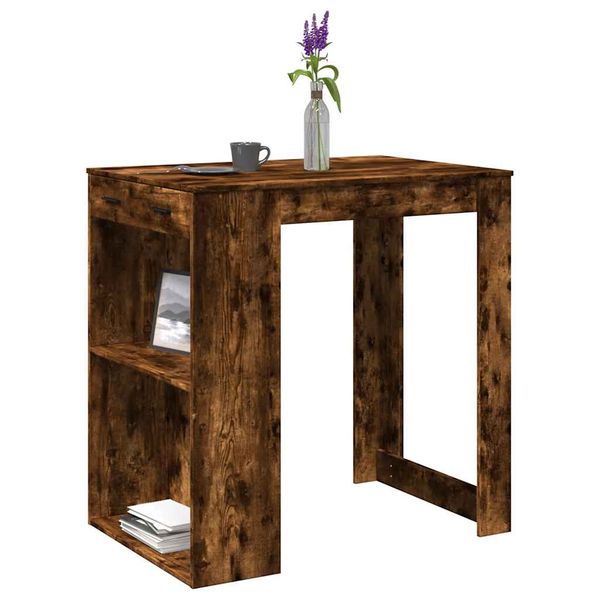 vidaXL Barový stôl dymový dub 102x70x103,5 cm kompozitné drevo