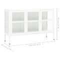 vidaXL Komoda biela 105x35x70 cm oceľ a sklo