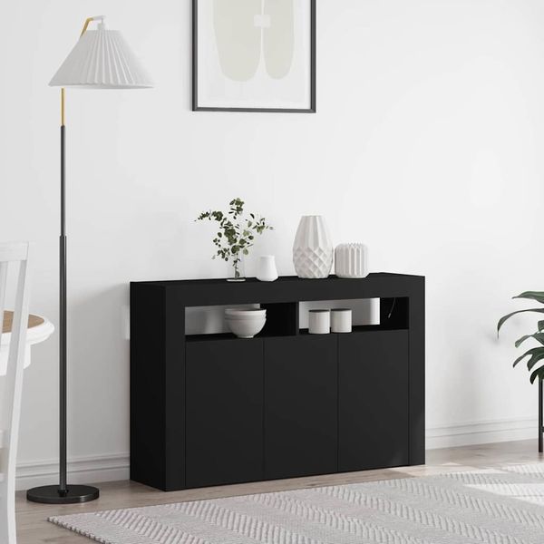 vidaXL Servírovacia skriňa Čierna 116 x 30 x 75 cm Kompozitné drevo