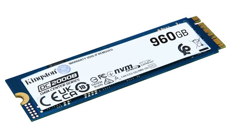 KINGSTON DataCenter DC2000B SSD 960GB / NVMe M.2 PCIe Gen4 / Interný / M.2 2280 SSD disk, interný, 960GB, M.2 2280, PCIe Gen4 x4, NVMe, 3D TLC NAND, pre dátové centrá a podnikové aplikácie