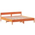 vidaXL Posteľný rám s čelom voskovo hnedý 200x200 cm borovicový masív