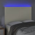 vidaXL Čelo postele krémové 144x5x118/128 cm umelá koža