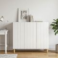 vidaXL Servírovacia skriňa Biela s vysokým leskom 89 x 34,5 x 80 cm