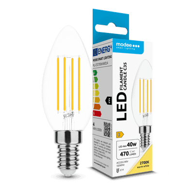 Modee LED žiarovka Filament Candle C35 4W E14 470lm teplá biela (ML-CF2700K4WE14)