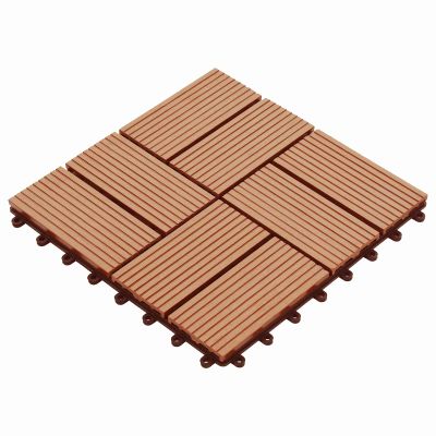 vidaXL Dlažba na terasu 11 pcs Tík 30 x 30 cm drevoplast