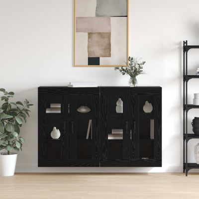 vidaXL Závesné skrinky 2 pcs Čierny dub 69,5 x 34 x 90 cm