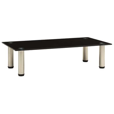 vidaXL TV stolík, čierny 60x35x17 cm, tvrdené sklo