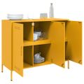 vidaXL Komoda horčicovožltá 100,5x39x79 cm oceľ