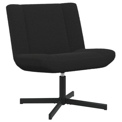 vidaXL Otočná stolička Čierna 63 x 75 x 76 cm Ovčia kože