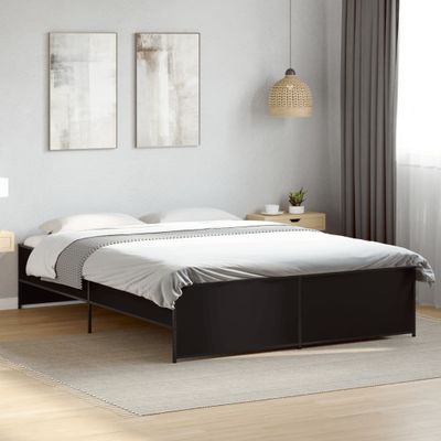 vidaXL Posteľný rám čierny 160x200 cm kompozitné drevo a kov