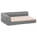 vidaXL Ergonomický matrac pre psa 90x64 cm ľanový vzhľad flís šedý