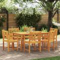 vidaXL Záhradný jedálenský set 7 ks Hnedá Pevné akáciové drevo