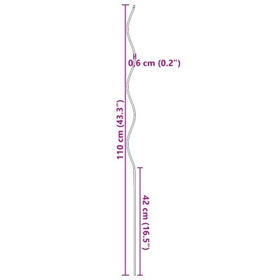 vidaXL Špirálové opory na rastliny 20 ks, 110 cm, pozinkovaná oceľ