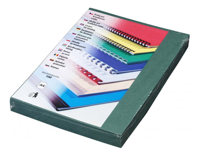 Kartonové dosky Delta A4, 250g, zelené*100ks*hrebeňová väzba