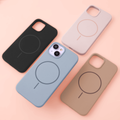 Silicone Thin Mag case for iPhone 16e / 17e brown