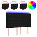 vidaXL Čelo postele s LED čierne 163x16x118/128 cm látka