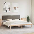 vidaXL Rám postele s čalúneným čelom Sivohnedá 200 x 200 cm