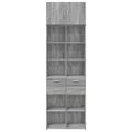 vidaXL Úložná lavička sivá sonoma 70x42,5x225 cm kompozitné drevo