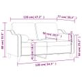 vidaXL 2-miestna pohovka s vankúšmi sivohnedá 120 cm látka