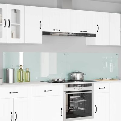 vidaXL Kuchynský obklad 2 pcs Biela 120 x 50 cm tvrdené sklo